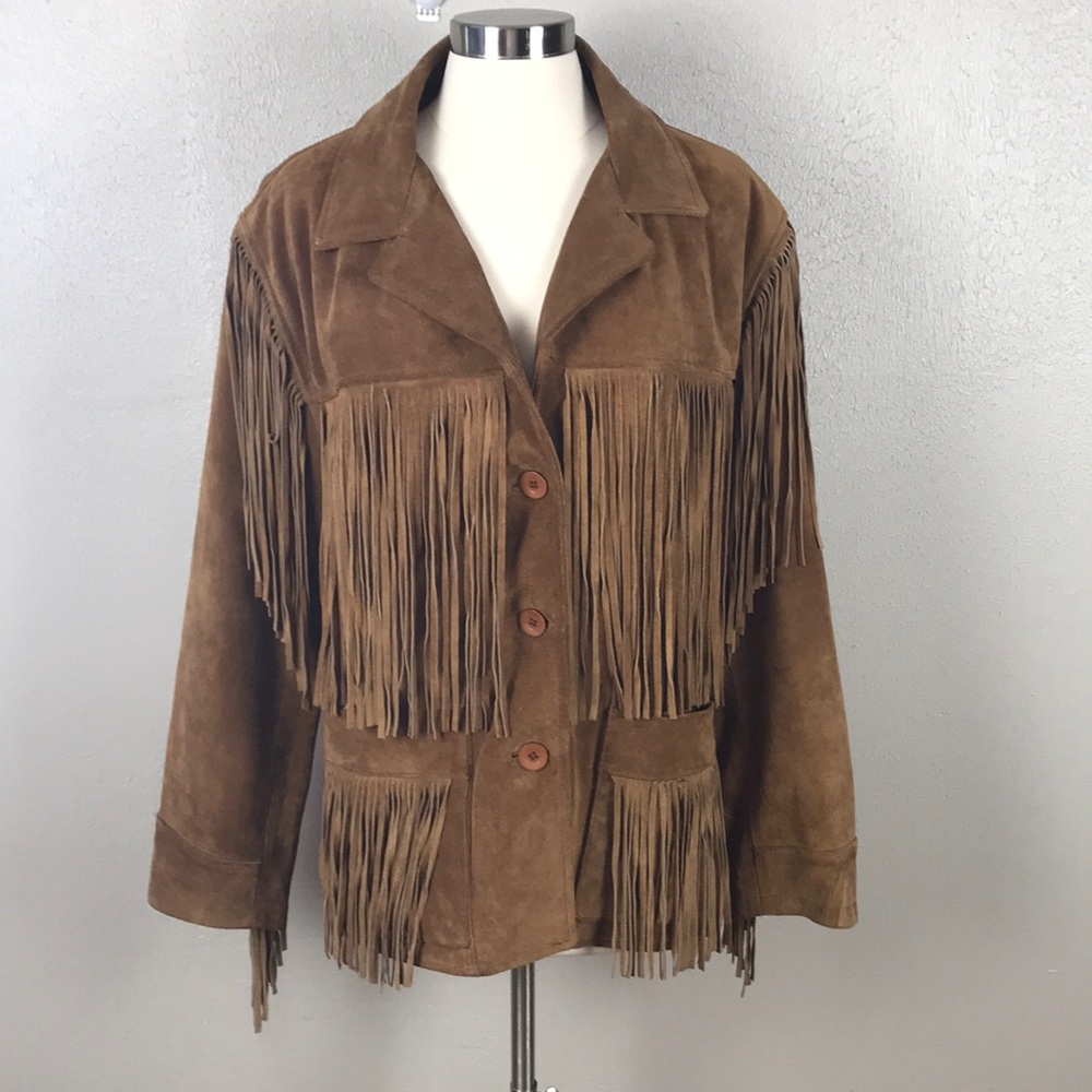 Vintage 80s/90s Fringed Suede Leather Jacket